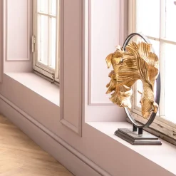 Fashion KARE Design Figurka dekoracyjna Dancing Betta Fishes 58x65 cm złota - KARE