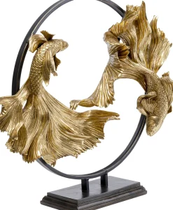 Fashion KARE Design Figurka dekoracyjna Dancing Betta Fishes 58x65 cm złota - KARE