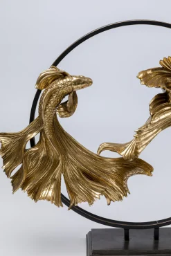 Fashion KARE Design Figurka dekoracyjna Dancing Betta Fishes 58x65 cm złota - KARE