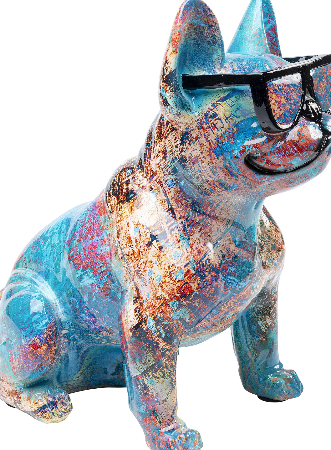 Fashion KARE Design Figurka dekoracyjna Dog of Sunglass 30x37 cm kolorowa - KARE