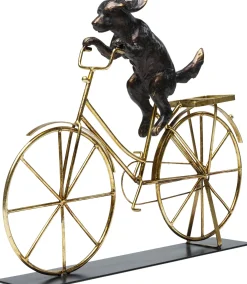 Discount KARE Design Figurka dekoracyjna Dog with Bicycle 44x36 cm - KARE