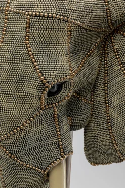 Fashion KARE Design Figurka dekoracyjna Elephant Head Pearls 40x76 cm szara - KARE