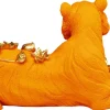 Discount KARE Design Figurka dekoracyjna Flower Leoard pomarańczowa 26cm - KARE