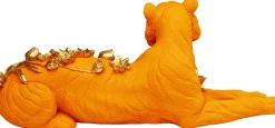 Discount KARE Design Figurka dekoracyjna Flower Leoard pomarańczowa 26cm - KARE