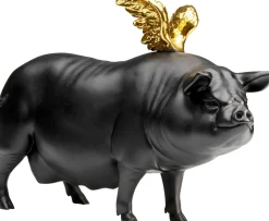 Outlet KARE Design Figurka dekoracyjna Flyin Pig czarna 21cm - KARE