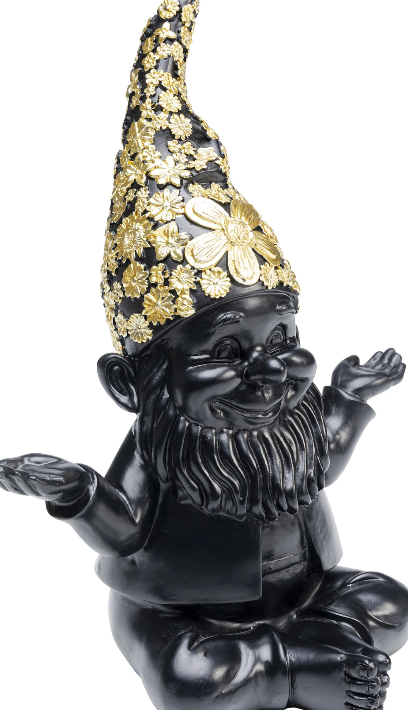 Sale KARE Design Figurka dekoracyjna Gnome Meditation 15x19 cm czarno-złota - KARE