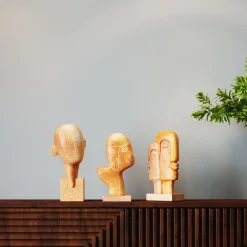 Hot KARE Design Figurka dekoracyjna Half a Face 14x30 cm brązowa - KARE