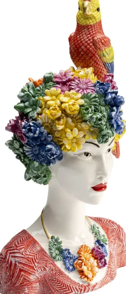 Fashion KARE Design Figurka dekoracyjna kolorowa dziewczyna i kwiaty 18x28 cm - KARE