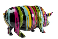 Hot KARE Design Figurka dekoracyjna kolorowa świnia 43x22 cm - KARE