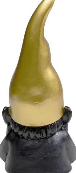 New KARE Design Figurka dekoracyjna krasnal czarny czapka złota 10x21 cm - KARE