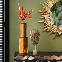 Best KARE Design Figurka dekoracyjna Mask Mathis 18x41 cm brązowo-złota - KARE