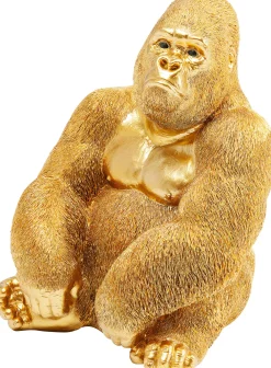 New KARE Design Figurka dekoracyjna Monkey Gorilla Side 30x39 cm złota - KARE