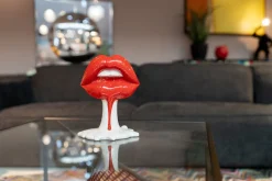 Discount KARE Design Figurka dekoracyjna nowoczesna usta czerwono-biała 21x26 cm - KARE