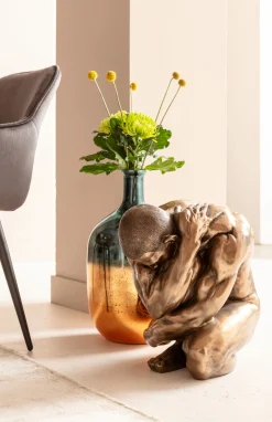 Sale KARE Design Figurka dekoracyjna Nude Man Hug 35x54 cm brązowa - KARE