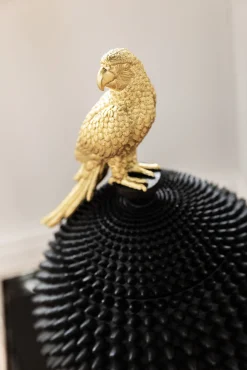 Online KARE Design Figurka dekoracyjna Parrot Ø26x40 cm czarno-złota - KARE