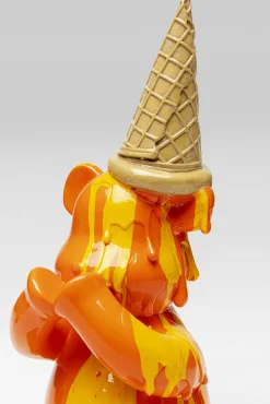 Discount KARE Design Figurka dekoracyjna pomarańczowa miś siedzący i lód 18x37 cm - KARE