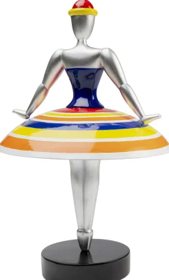 Discount KARE Design Figurka dekoracyjna primabalerina kolorowa paski Ø22x35 cm - KARE