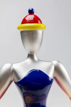 Discount KARE Design Figurka dekoracyjna primabalerina kolorowa paski Ø22x35 cm - KARE