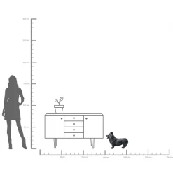 Hot KARE Design Figurka dekoracyjna Royal Standing Corgi 52x40 cm czarny - KARE