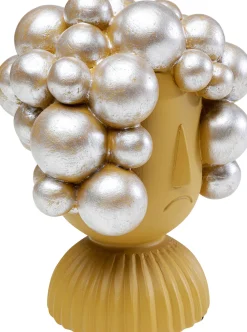 Outlet KARE Design Figurka dekoracyjna żółta motyw twarzy 15x19 cm - KARE