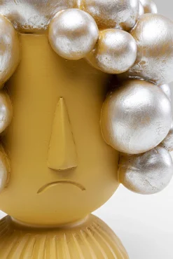 Outlet KARE Design Figurka dekoracyjna żółta motyw twarzy 15x19 cm - KARE