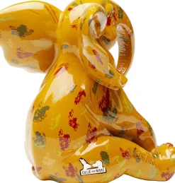 Outlet KARE Design Figurka dekoracyjna żółta ze wzorami słonik 20x18 cm - KARE