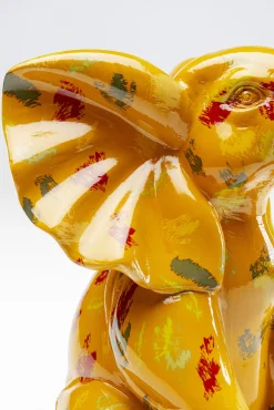 Outlet KARE Design Figurka dekoracyjna żółta ze wzorami słonik 20x18 cm - KARE