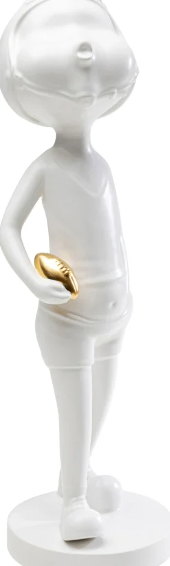 New KARE Design Figurka dekoracyjna z ceramiki biała 41 cm dziewczyna ze złotą piłką - KARE
