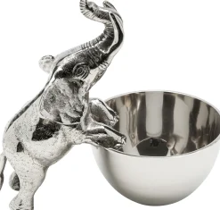 Outlet KARE Design Figurka dekoracyjna z miseczką słonik srebrny 20x20 cm - KARE