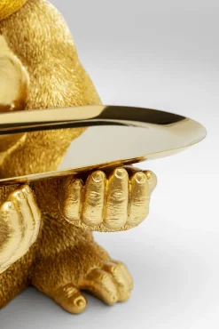 Discount KARE Design Figurka dekoracyjna z tacą Gorilla Butler 29x37 cm złota - KARE