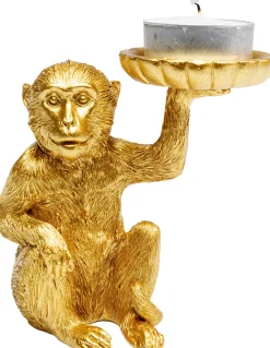 Hot KARE Design Figurka dekoracyjna ze świecznikiem na telighty Monkey 11x11 cm złota - KARE