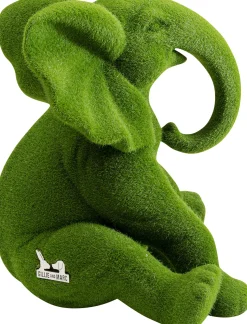 Outlet KARE Design Figurka dekoracyjna zielona tkanina słonik 20x18 cm - KARE