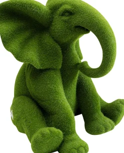 Outlet KARE Design Figurka dekoracyjna zielona tkanina słonik 20x18 cm - KARE