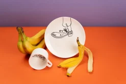 Outlet KARE Design Filiżanka ze spodkiem porcelana ręcznie malowana 160 ml banan - KARE