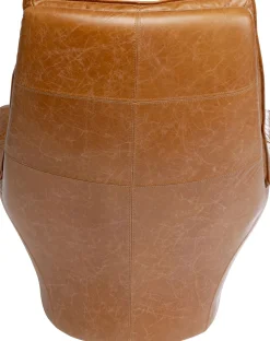 Discount KARE Design Fotel brązowy pikowany skóra semianilinowa 86x96 cm - KARE