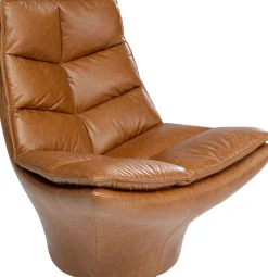 Discount KARE Design Fotel brązowy pikowany skóra semianilinowa 86x96 cm - KARE