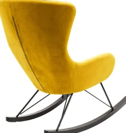 Clearance KARE Design Fotel bujany tkanina żółta nogi dębowe 77x104 cm - KARE