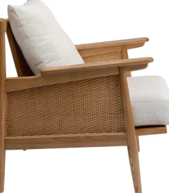 Sale KARE Design Fotel Cane 80x83 cm drewniany - poduszki kremowe - KARE