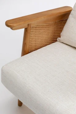 Sale KARE Design Fotel Cane 80x83 cm drewniany - poduszki kremowe - KARE