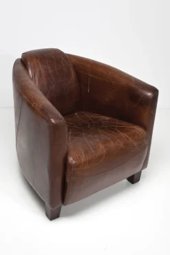 Sale KARE Design Fotel Cigar Lounge 72x70 cm brązowy skóra naturalna - KARE