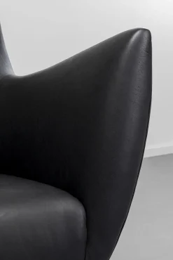 Fashion KARE Design Fotel do salonu czarny skóra semianilinowa nogi stalowe 89x85 cm - KARE