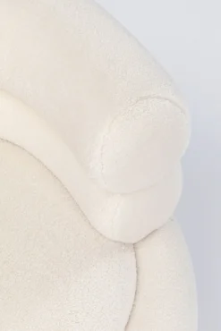 Outlet KARE Design Fotel do salonu nowoczesny tkanina pluszowa biała nogi złote 74x78 cm - KARE