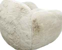Online KARE Design Fotel duży kremowy tkanina futrzana 105 cm - KARE