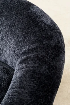 Outlet KARE Design Fotel duży obrotowy tapicerka szaroniebieska nogi czarne 82x95 cm - KARE