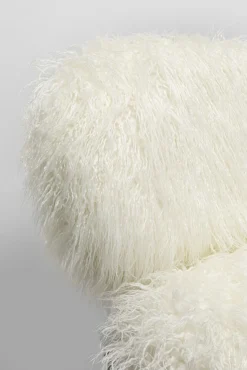 Clearance KARE Design Fotel futrzak biały nogi czarne stalowe 63x78 cm - KARE