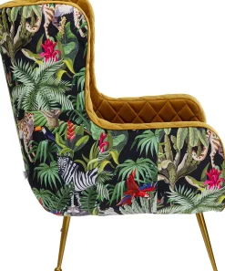 Best KARE Design Fotel Nonna Jungle 75x102 cm kolorowy - siedzisko musztardowe - KARE