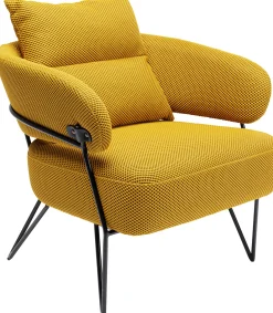 Sale KARE Design Fotel nowoczesny do salonu żółty nogi stalowe czarne 78x71 cm - KARE