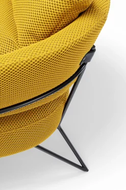 Sale KARE Design Fotel nowoczesny do salonu żółty nogi stalowe czarne 78x71 cm - KARE