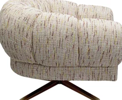 Online KARE Design Fotel obrotowy beżowy nogi złote stalowe 95x68 cm - KARE