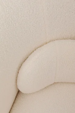 Discount KARE Design Fotel obrotowy biały tkanina boucle podstawa złota 78x75 cm - KARE